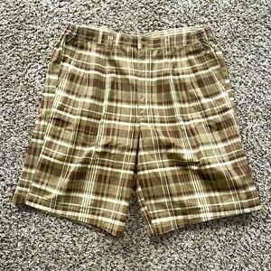 King Size men’s brown/tan plaid golf shorts Size 40 Tall